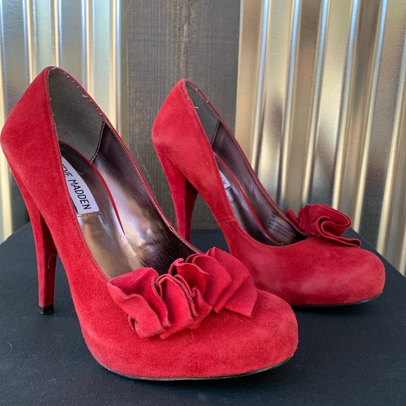 Steve Madden Shoes - Steve Madden Leather Red High Heels size 7M